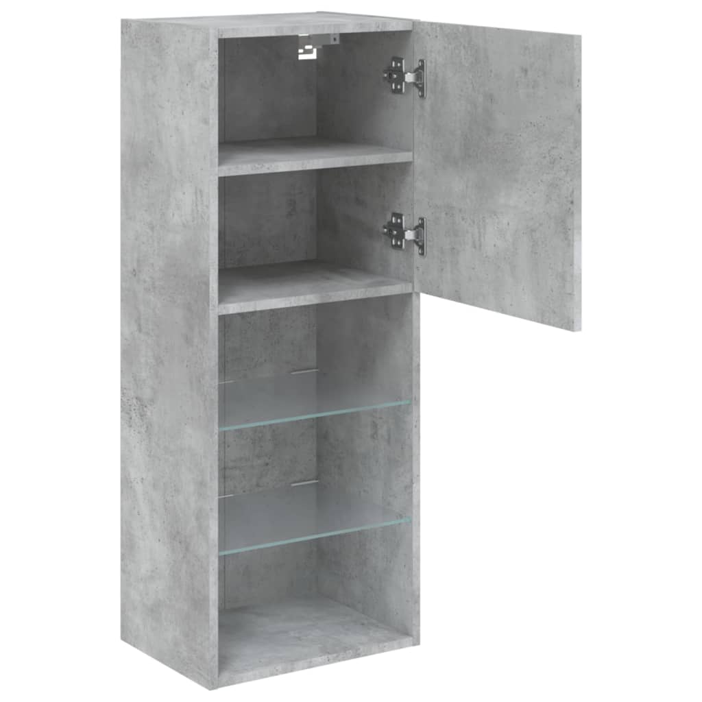 Meuble TV avec lumières LED gris béton 40,5x30x102 cm - XIOS
