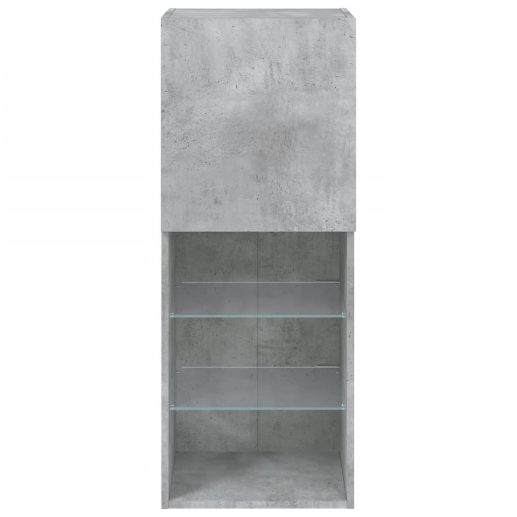 Meuble TV avec lumières LED gris béton 40,5x30x102 cm - XIOS
