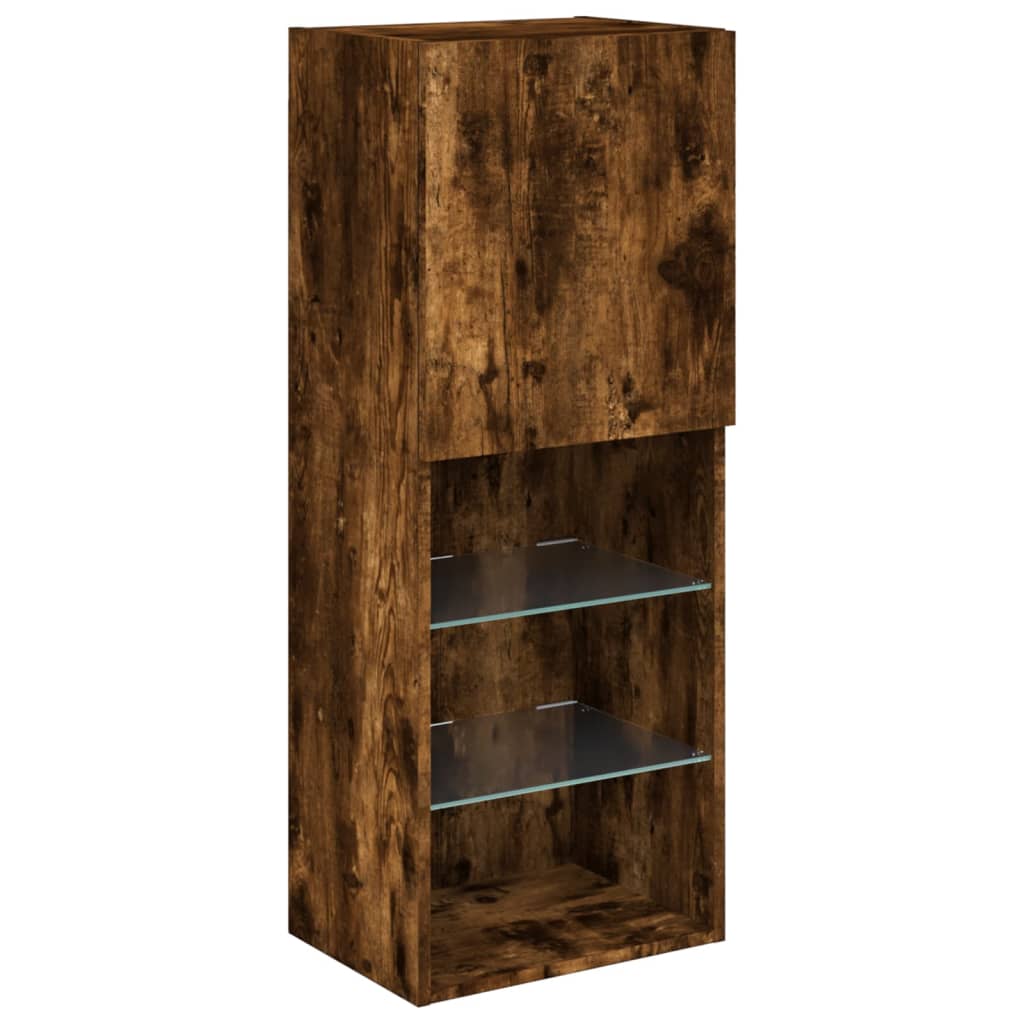 Meuble TV avec lumières LED chêne fumé 40,5x30x102 cm - XIOS