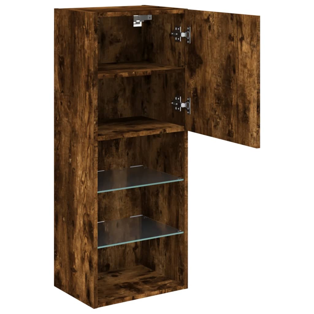 Meuble TV avec lumières LED chêne fumé 40,5x30x102 cm - XIOS
