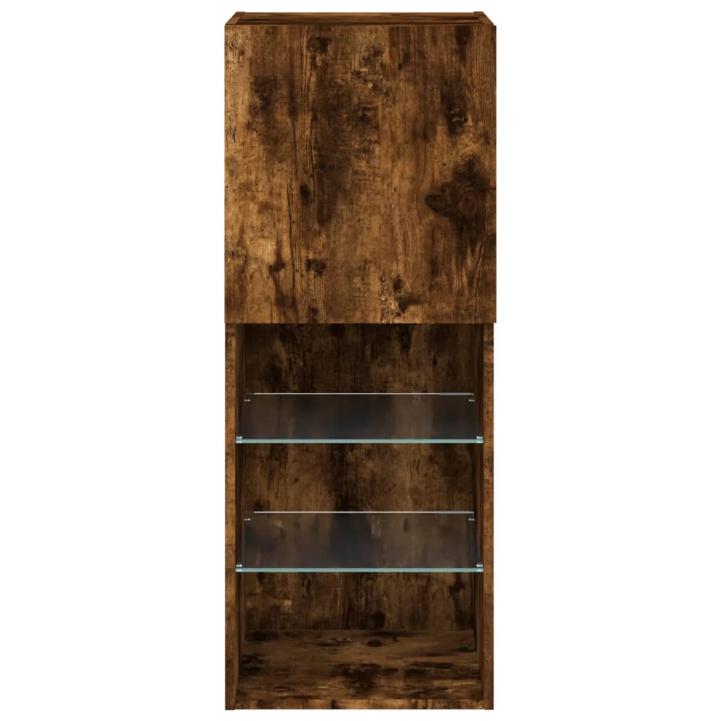 Meuble TV avec lumières LED chêne fumé 40,5x30x102 cm - XIOS