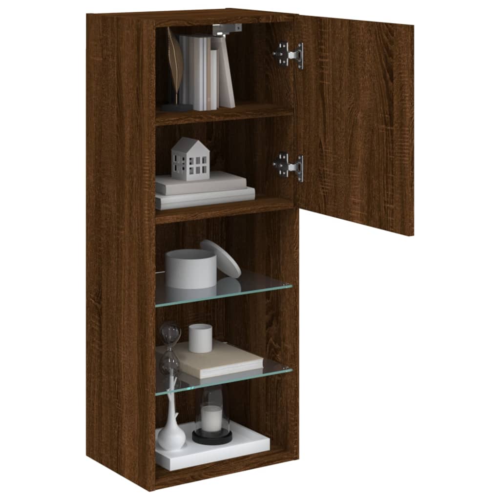 Meuble TV avec lumières LED chêne marron 40,5x30x102 cm - XIOS