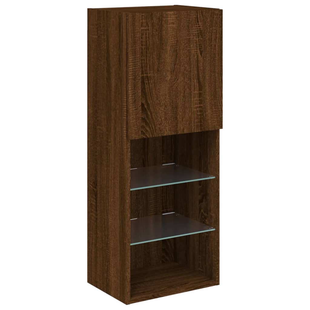 Meuble TV avec lumières LED chêne marron 40,5x30x102 cm - XIOS