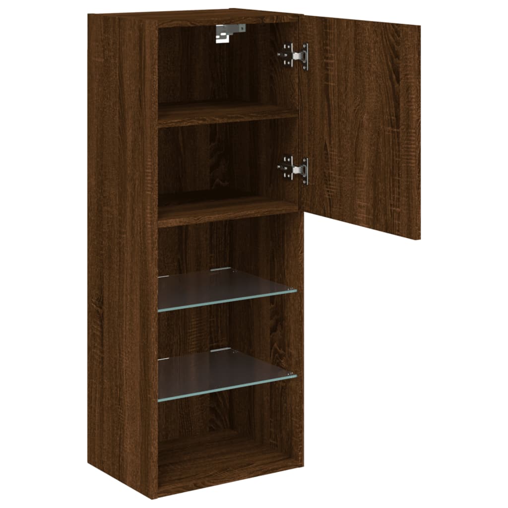 Meuble TV avec lumières LED chêne marron 40,5x30x102 cm - XIOS