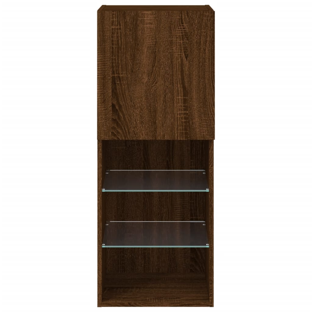 Meuble TV avec lumières LED chêne marron 40,5x30x102 cm - XIOS