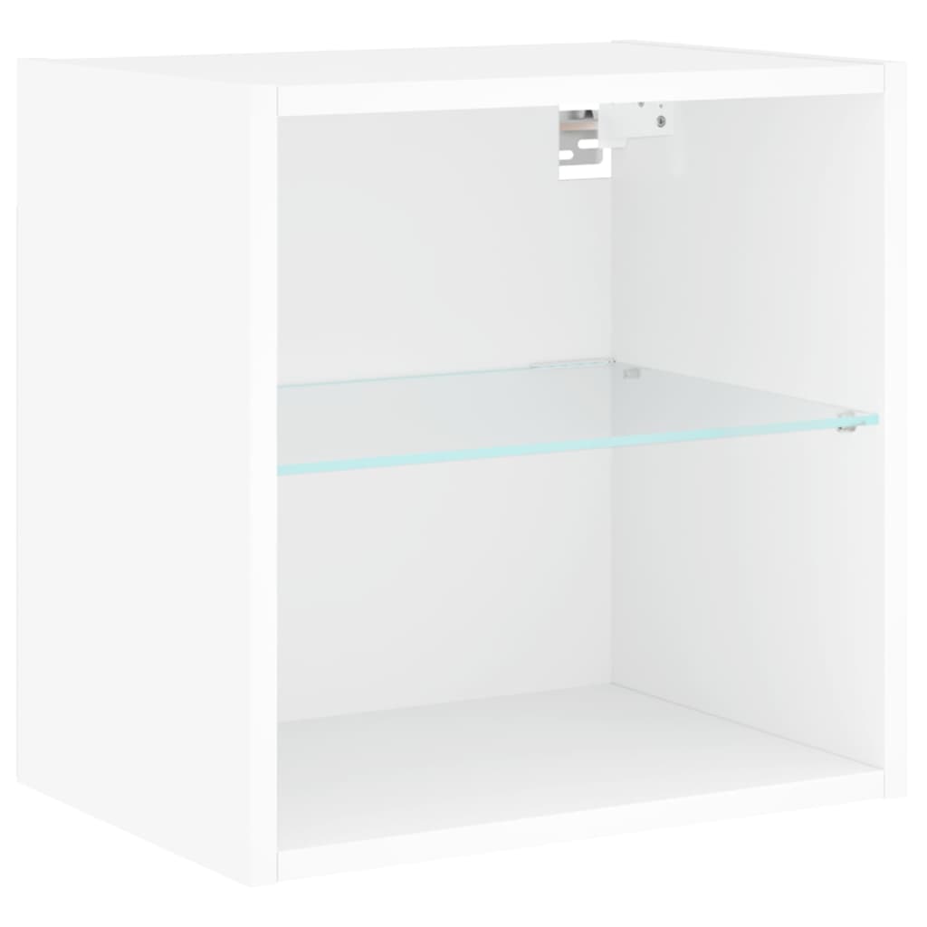 Tables de chevet murales avec lumières LED 2 pcs blanc - XIOS