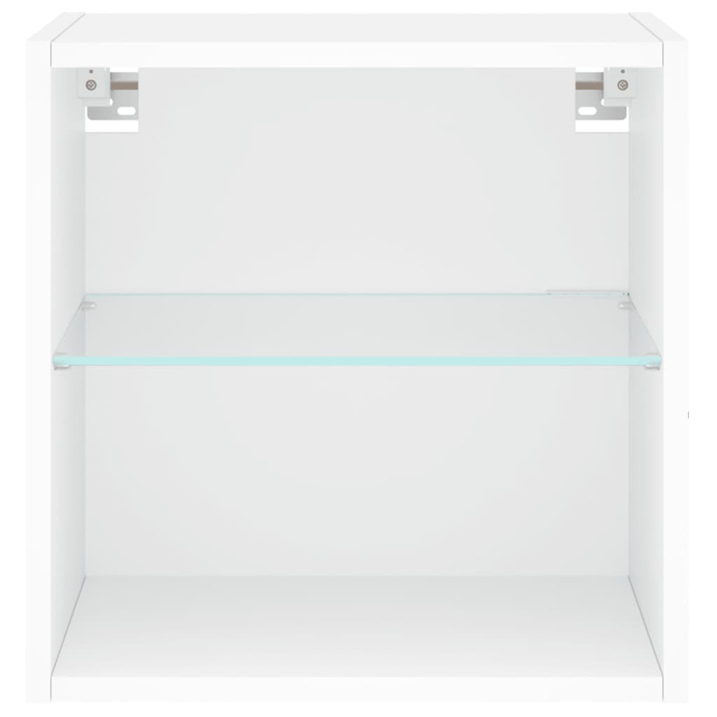 Tables de chevet murales avec lumières LED 2 pcs blanc - XIOS