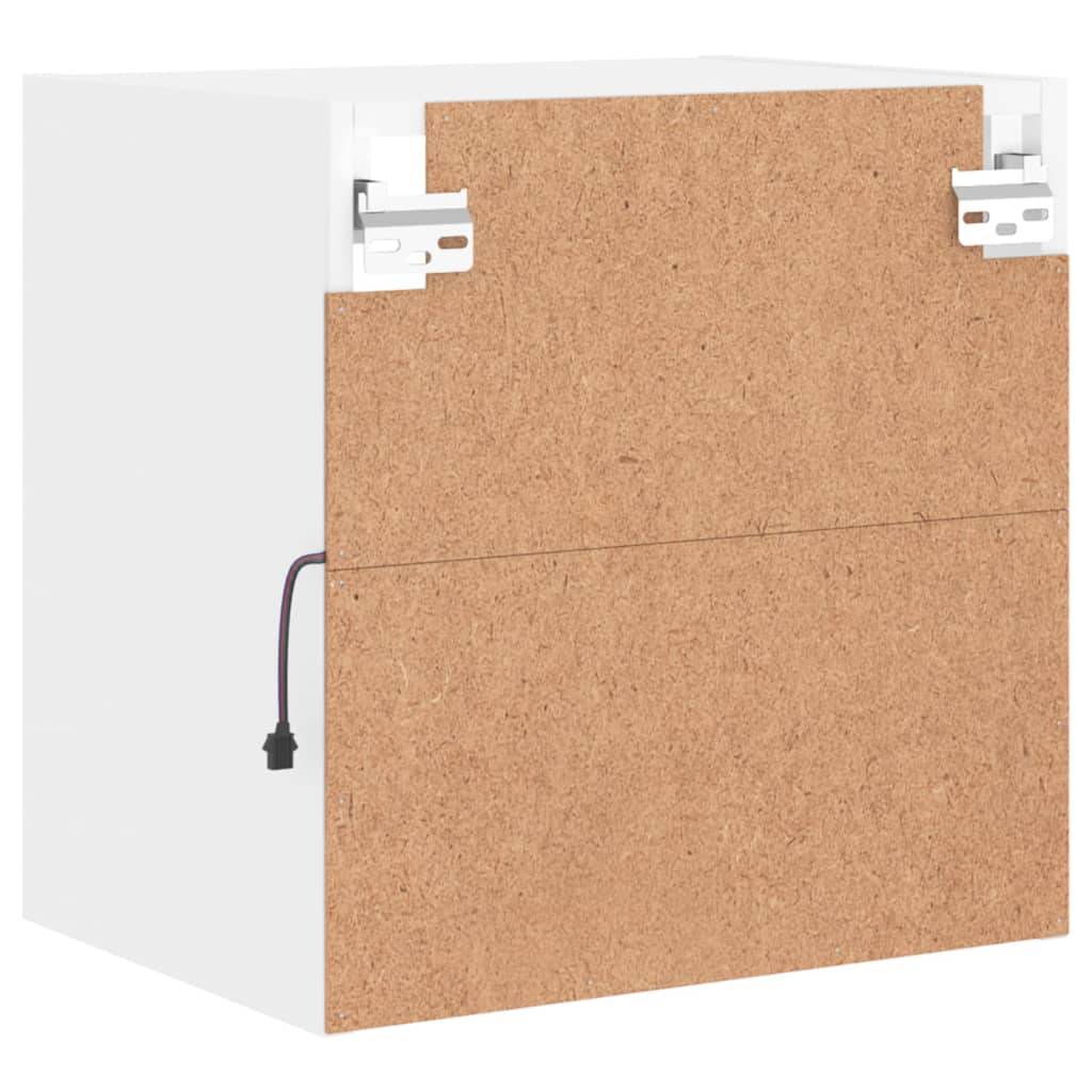 Tables de chevet murales avec lumières LED 2 pcs blanc - XIOS