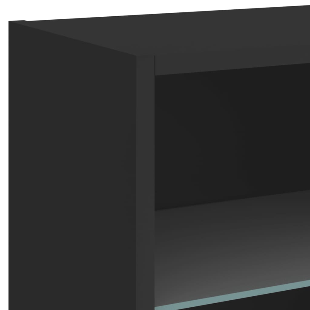 Table de chevet murale avec lumières LED noir - XIOS