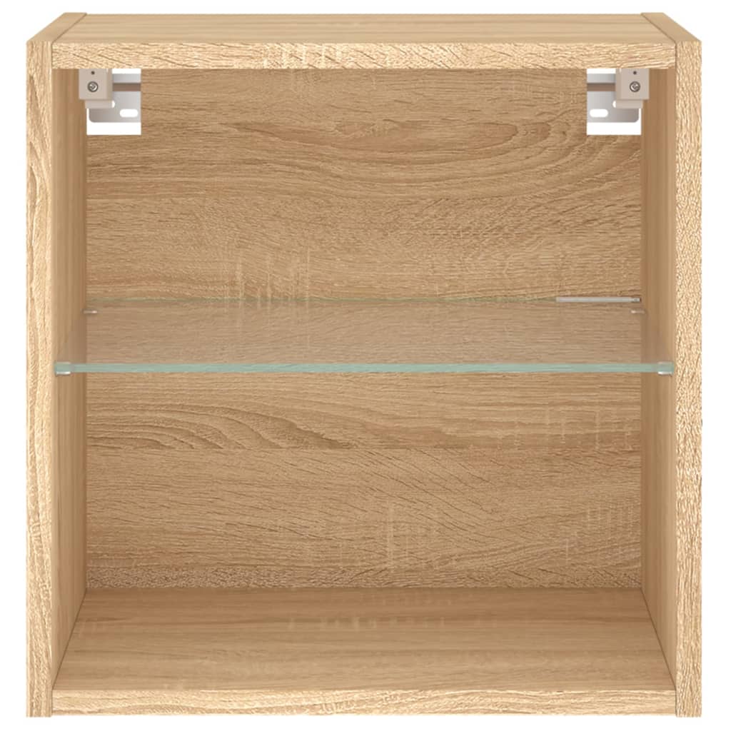 Table de chevet murale avec lumières LED chêne sonoma - XIOS