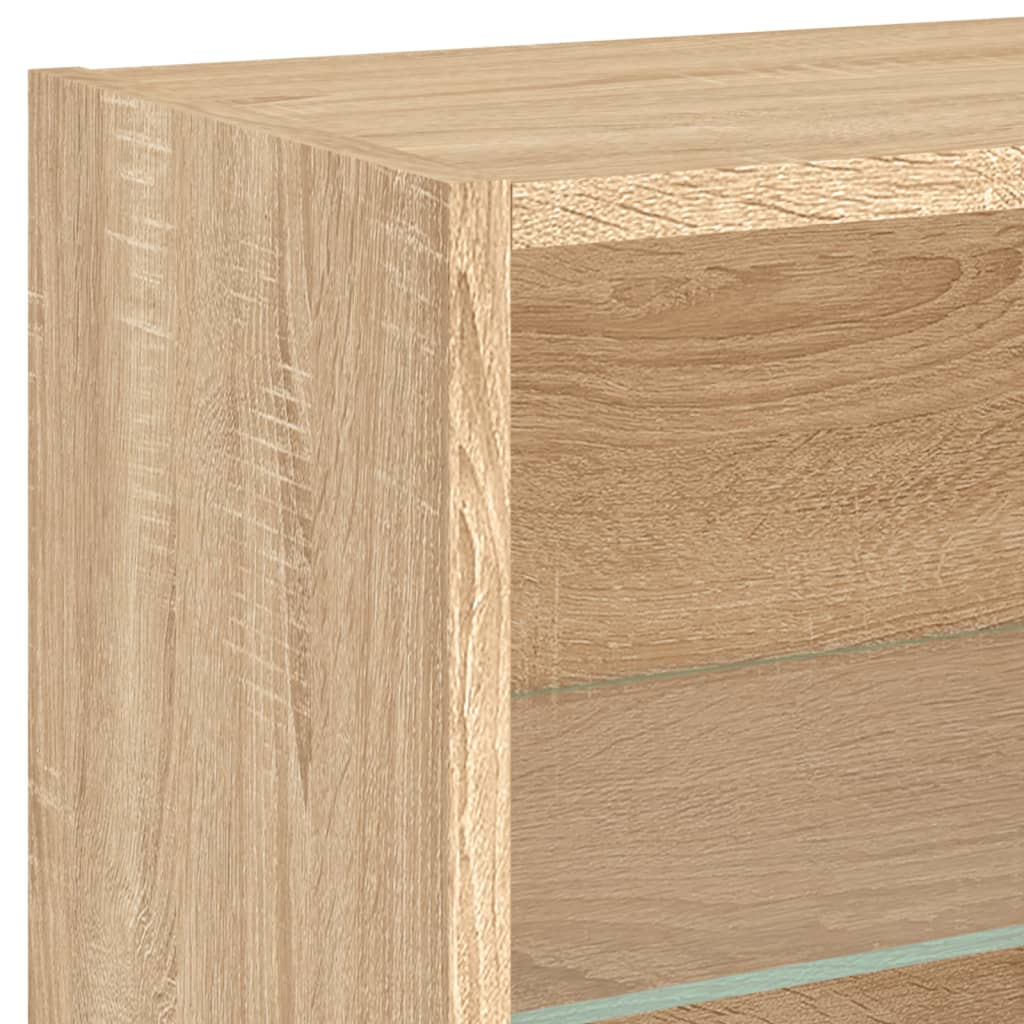 Table de chevet murale avec lumières LED chêne sonoma - XIOS
