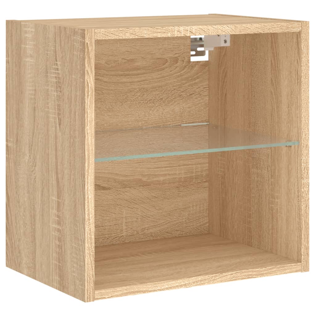 Tables de chevet murales avec lumières LED 2 pcs chêne sonoma - XIOS