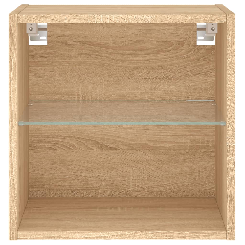 Tables de chevet murales avec lumières LED 2 pcs chêne sonoma - XIOS