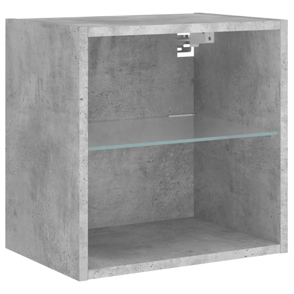 Table de chevet murale avec lumières LED gris béton - XIOS