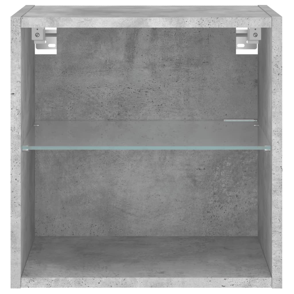 Table de chevet murale avec lumières LED gris béton - XIOS