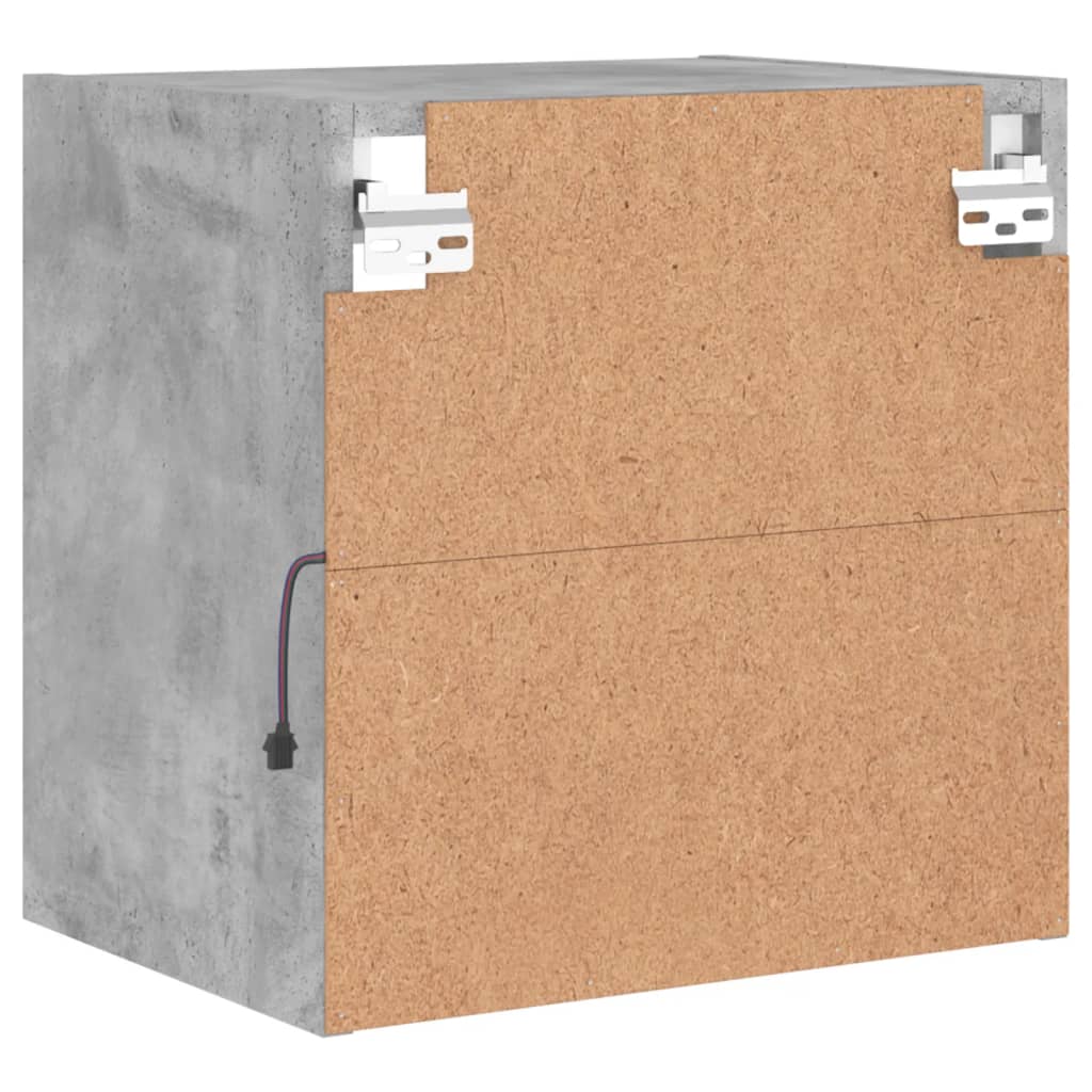 Table de chevet murale avec lumières LED gris béton - XIOS