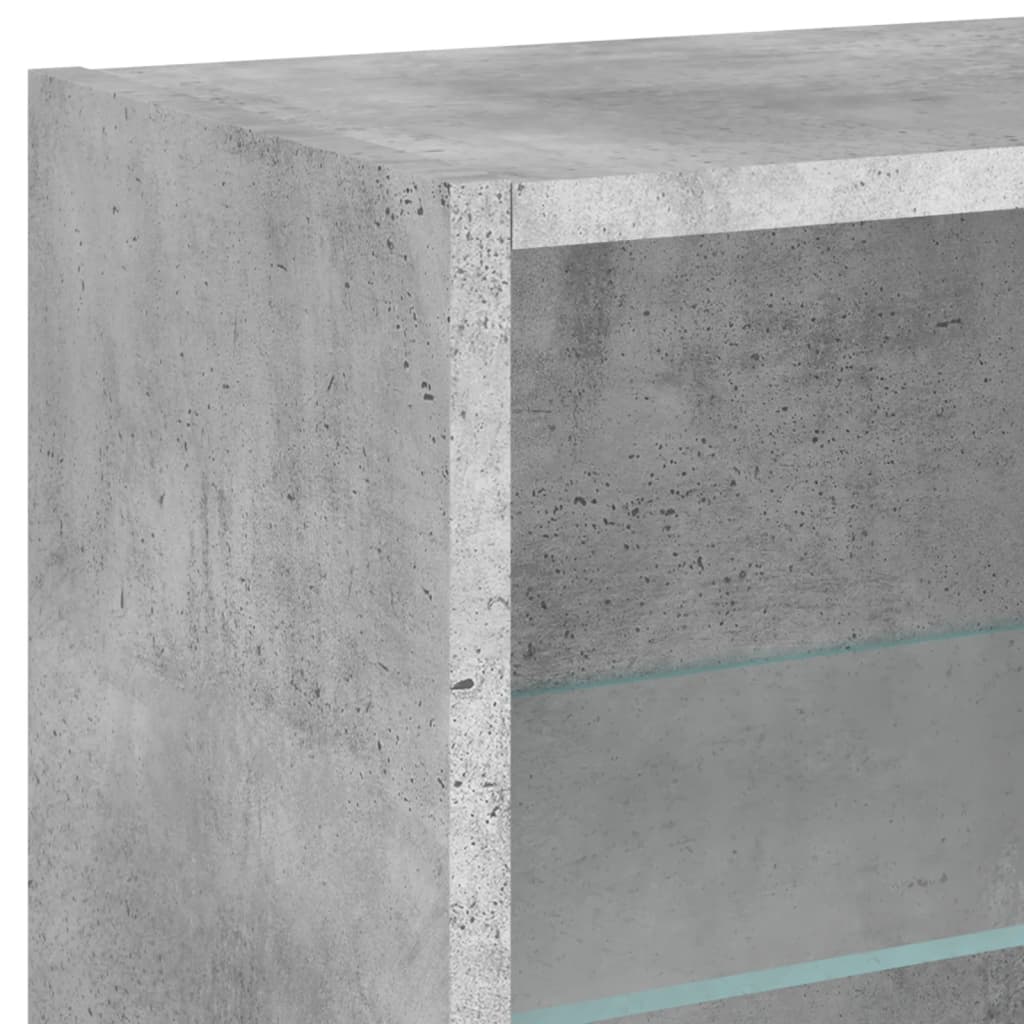 Table de chevet murale avec lumières LED gris béton - XIOS