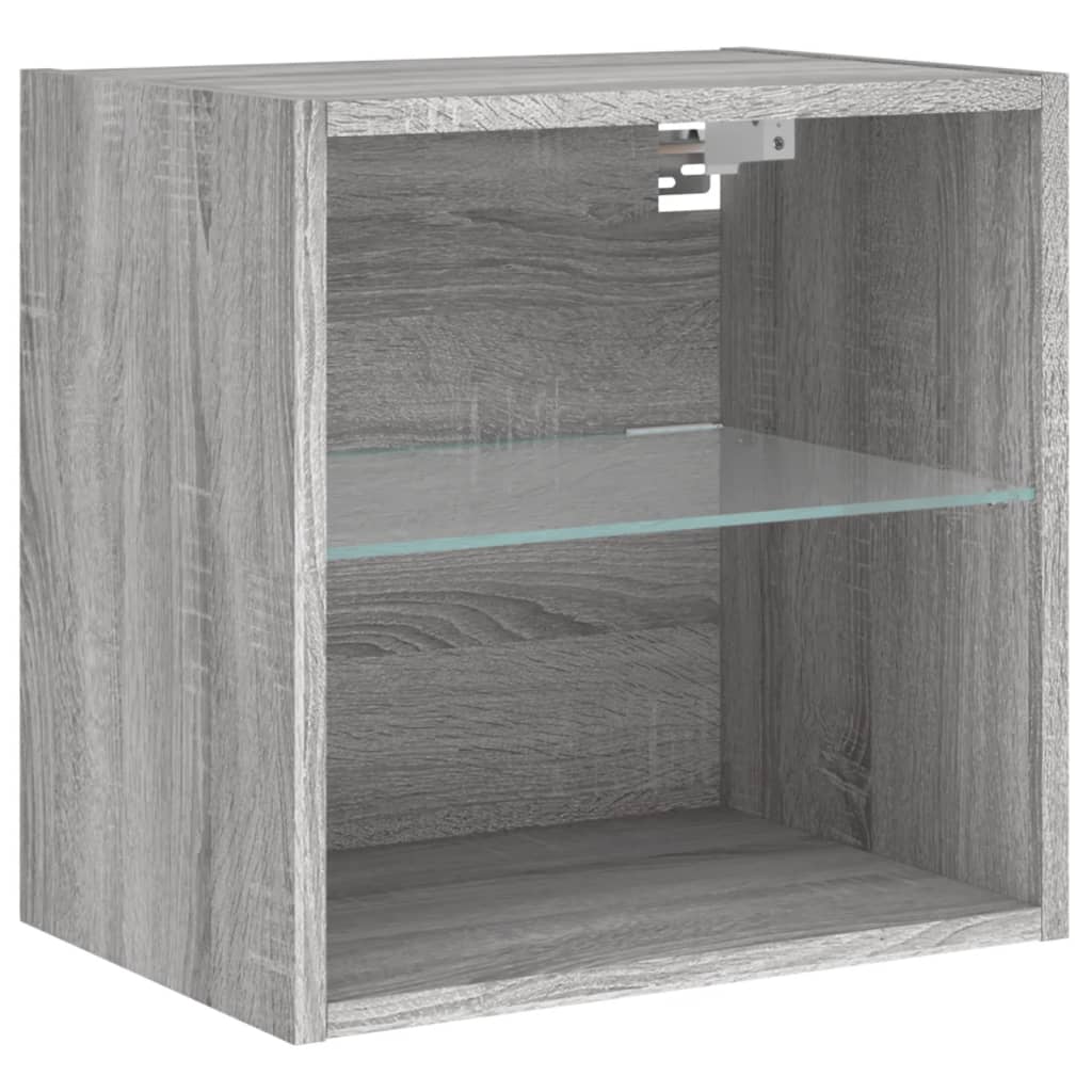 Table de chevet murale avec lumières LED sonoma gris - XIOS