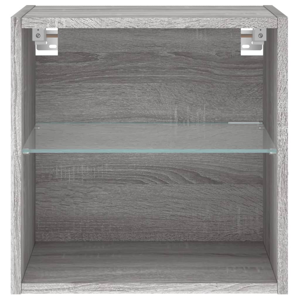 Table de chevet murale avec lumières LED sonoma gris - XIOS