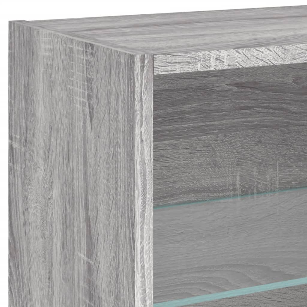 Table de chevet murale avec lumières LED sonoma gris - XIOS