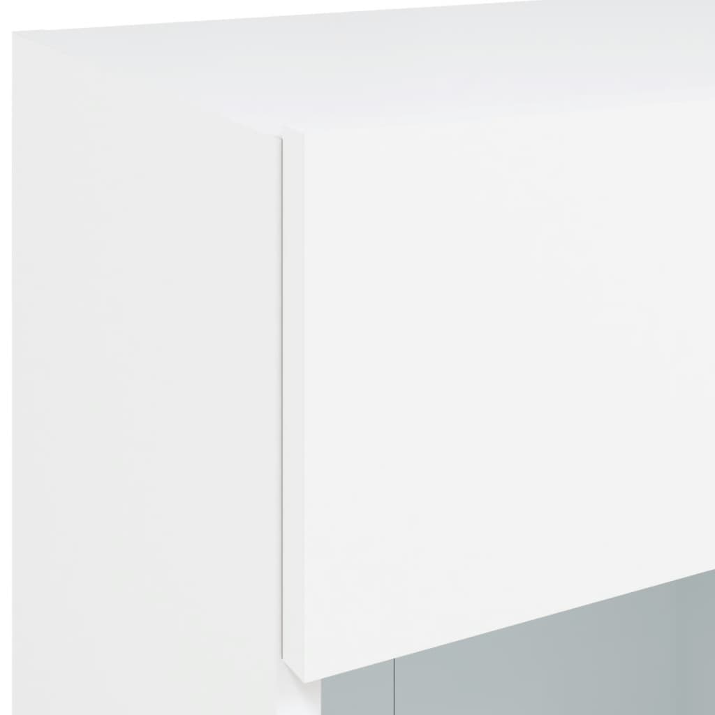Meuble TV mural avec lumières LED blanc 40x30x60,5 cm