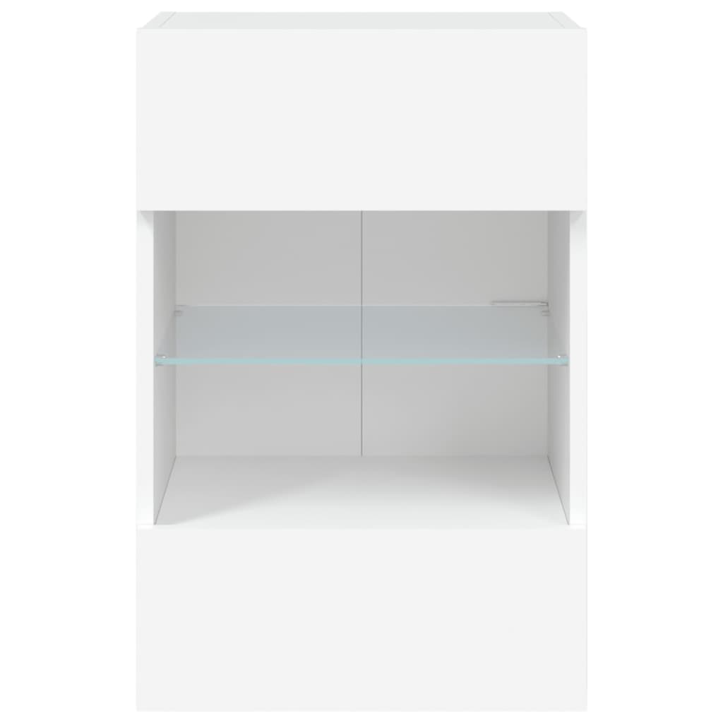 Meuble TV mural avec lumières LED blanc 40x30x60,5 cm - XIOS