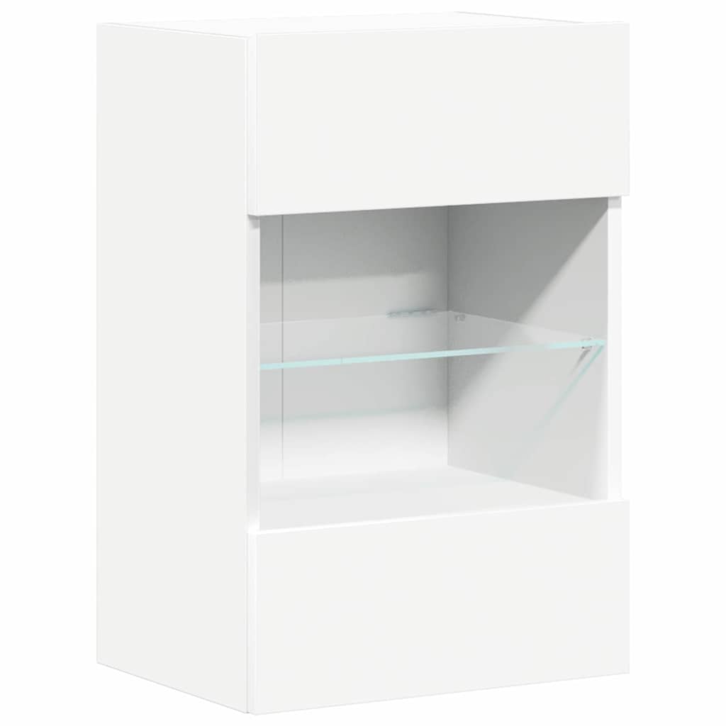 Meubles muraux avec lumières LED pour TV 2 pcs blanc 40x30x60,5 cm - XIOS