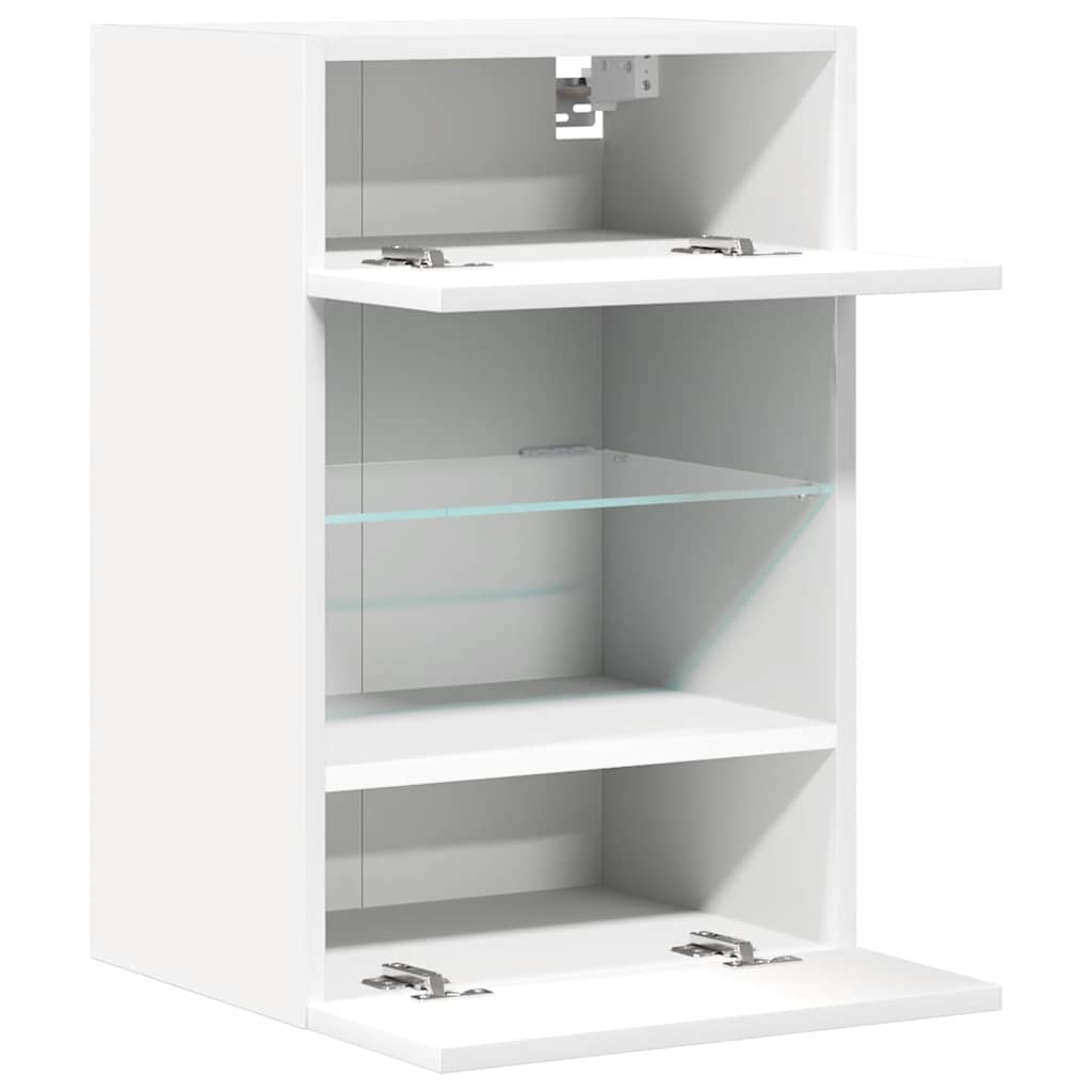 Meubles muraux avec lumières LED pour TV 2 pcs blanc 40x30x60,5 cm - XIOS