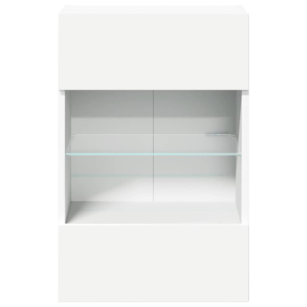 Meubles muraux avec lumières LED pour TV 2 pcs blanc 40x30x60,5 cm - XIOS