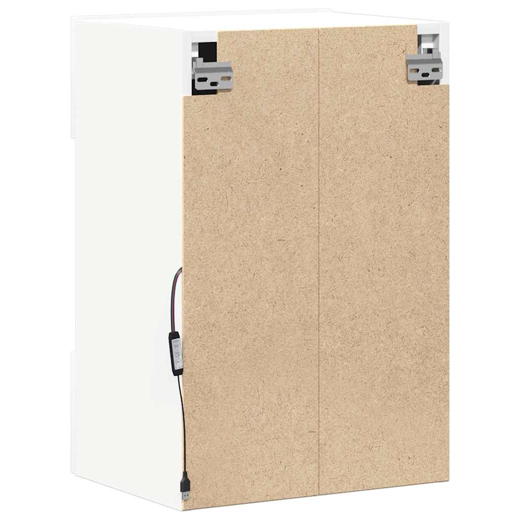 Meubles muraux avec lumières LED pour TV 2 pcs blanc 40x30x60,5 cm - XIOS