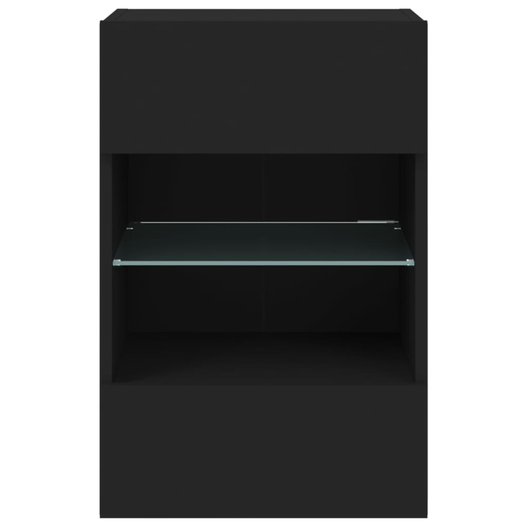 Meuble TV mural avec lumières LED noir 40x30x60,5 cm - XIOS