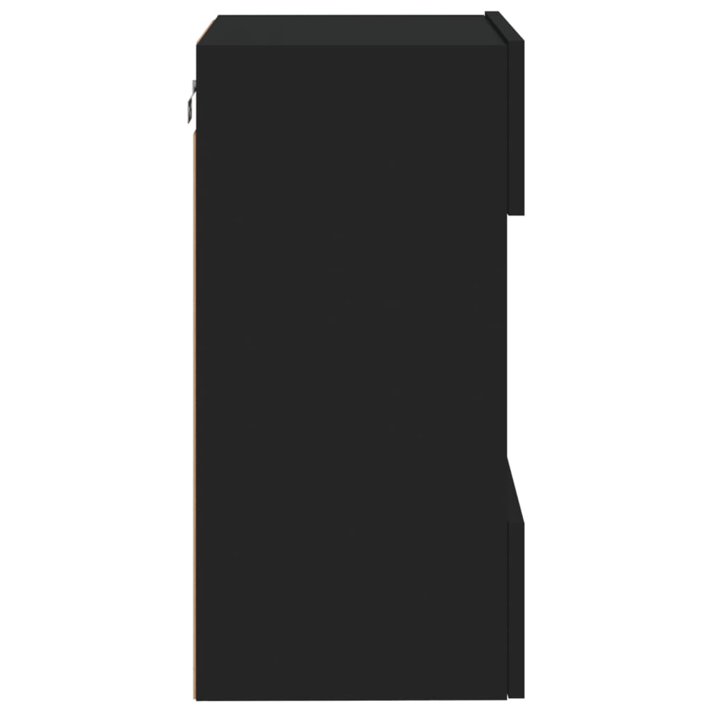 Meuble TV mural avec lumières LED noir 40x30x60,5 cm - XIOS