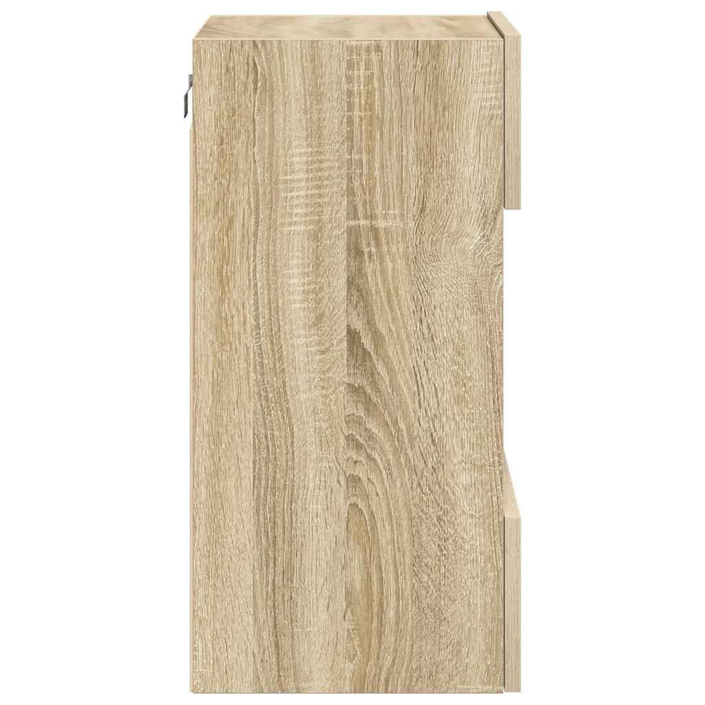 Meubles muraux avec lumières LED pour TV 2 pcs chêne sonoma 40x30x60,5 cm - XIOS