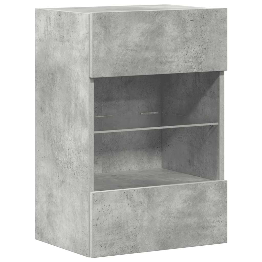 Meubles muraux avec lumières LED pour TV 2pcs gris béton 40x30x60,5 cm - XIOS