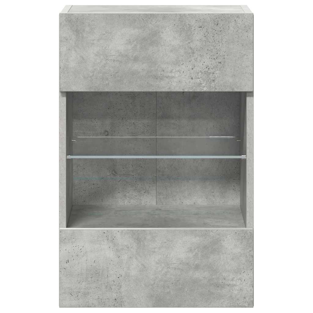 Meubles muraux avec lumières LED pour TV 2pcs gris béton 40x30x60,5 cm - XIOS