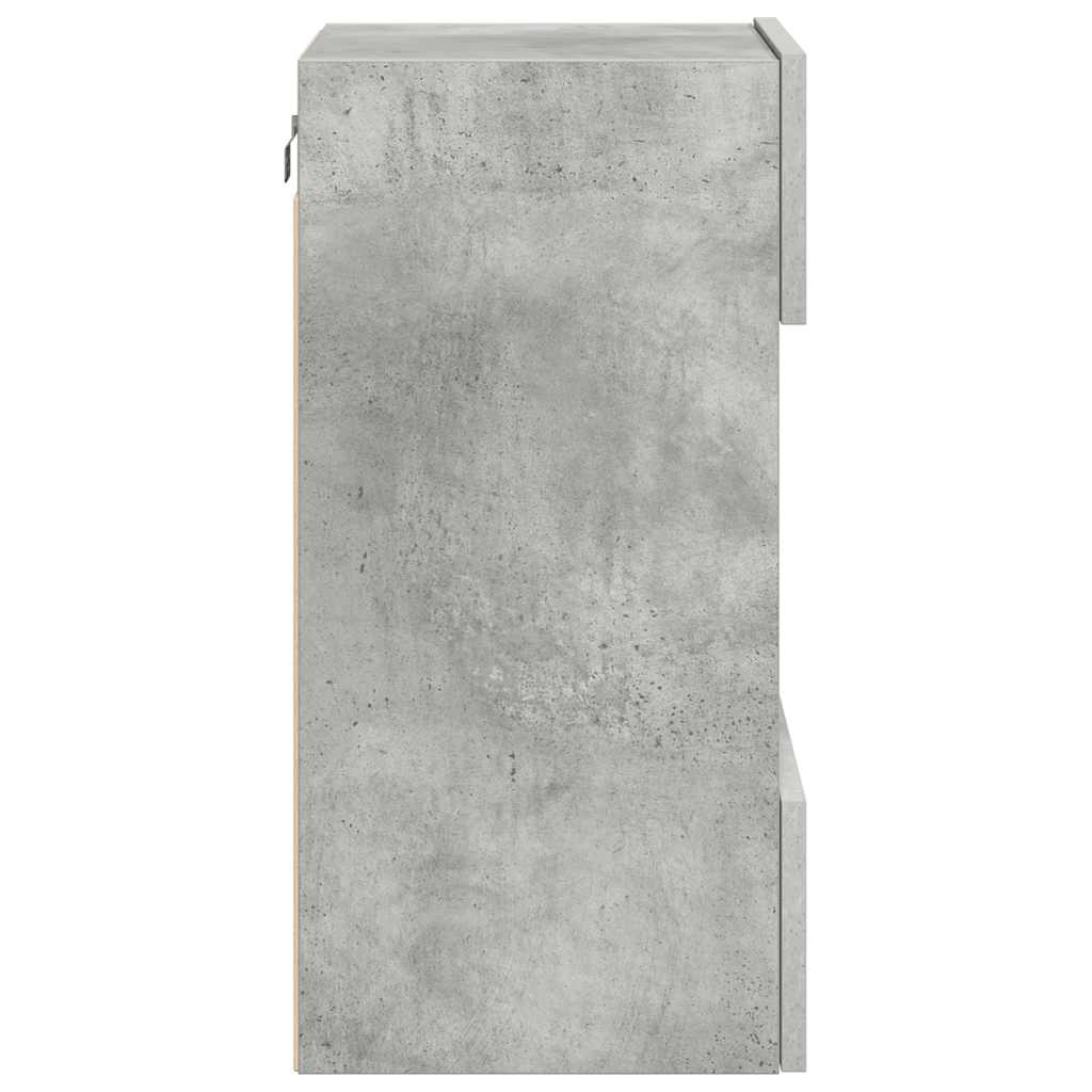 Meubles muraux avec lumières LED pour TV 2pcs gris béton 40x30x60,5 cm - XIOS