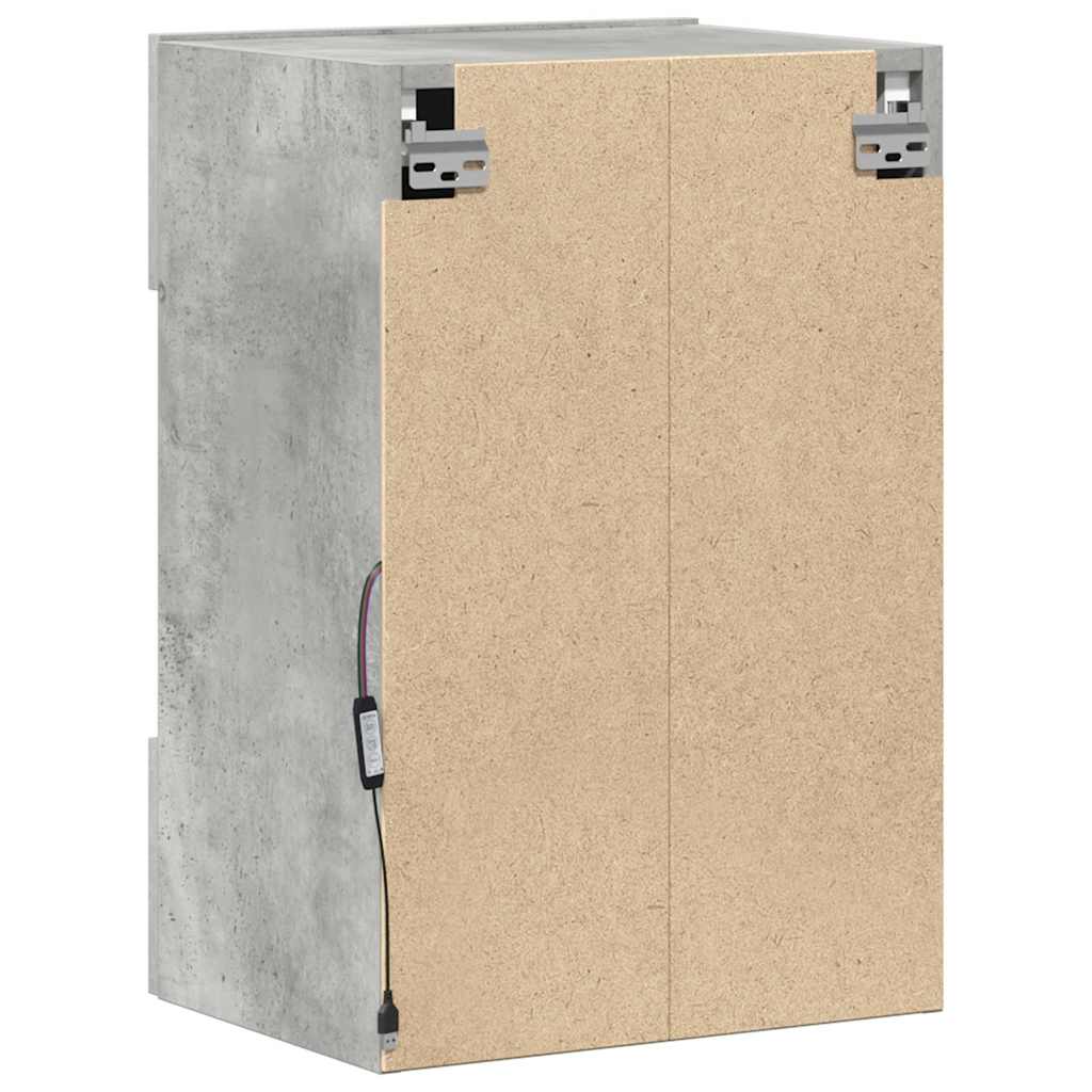 Meubles muraux avec lumières LED pour TV 2pcs gris béton 40x30x60,5 cm - XIOS