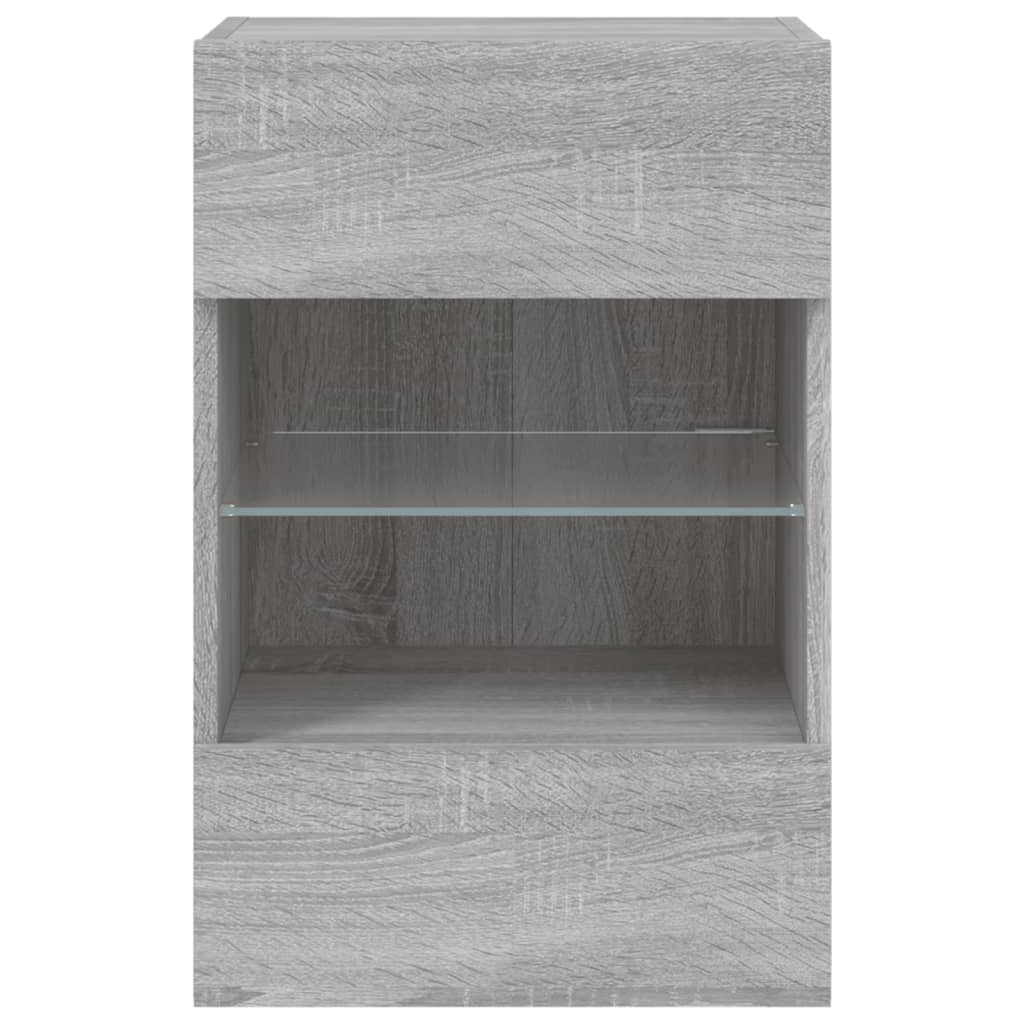 Meuble TV mural avec lumières LED sonoma gris 40x30x60,5 cm - XIOS