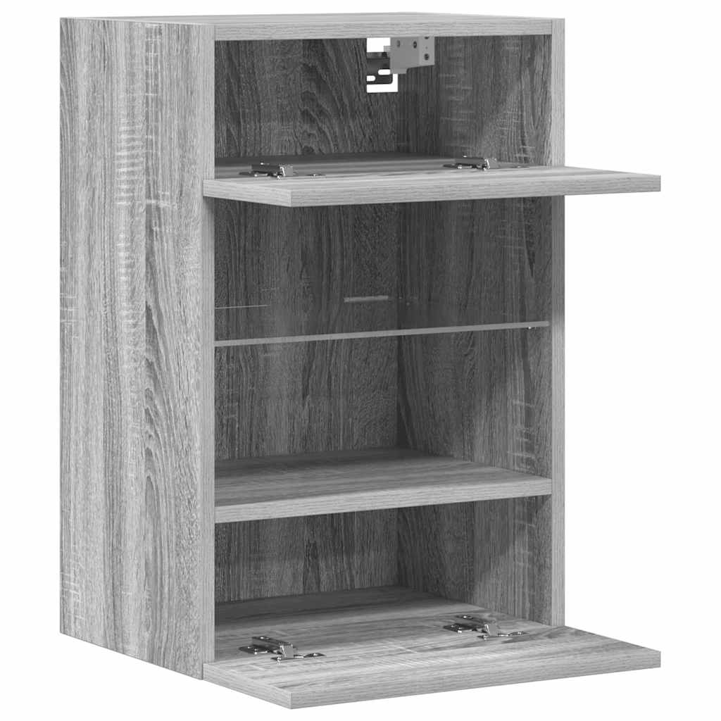 Meubles muraux avec lumières LED pour TV 2pcs sonoma gris 40x30x60,5cm - XIOS