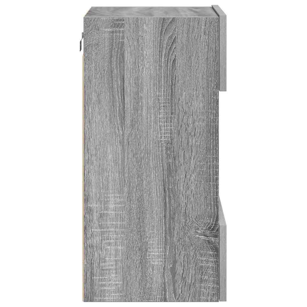 Meubles muraux avec lumières LED pour TV 2pcs sonoma gris 40x30x60,5cm - XIOS