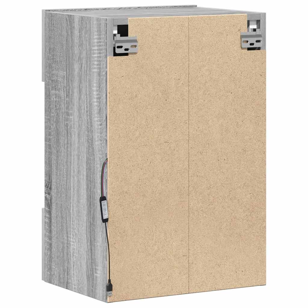 Meubles muraux avec lumières LED pour TV 2pcs sonoma gris 40x30x60,5cm - XIOS
