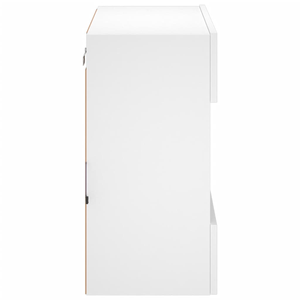 Meuble TV mural avec lumières LED blanc 58,5x30x60,5 cm - XIOS