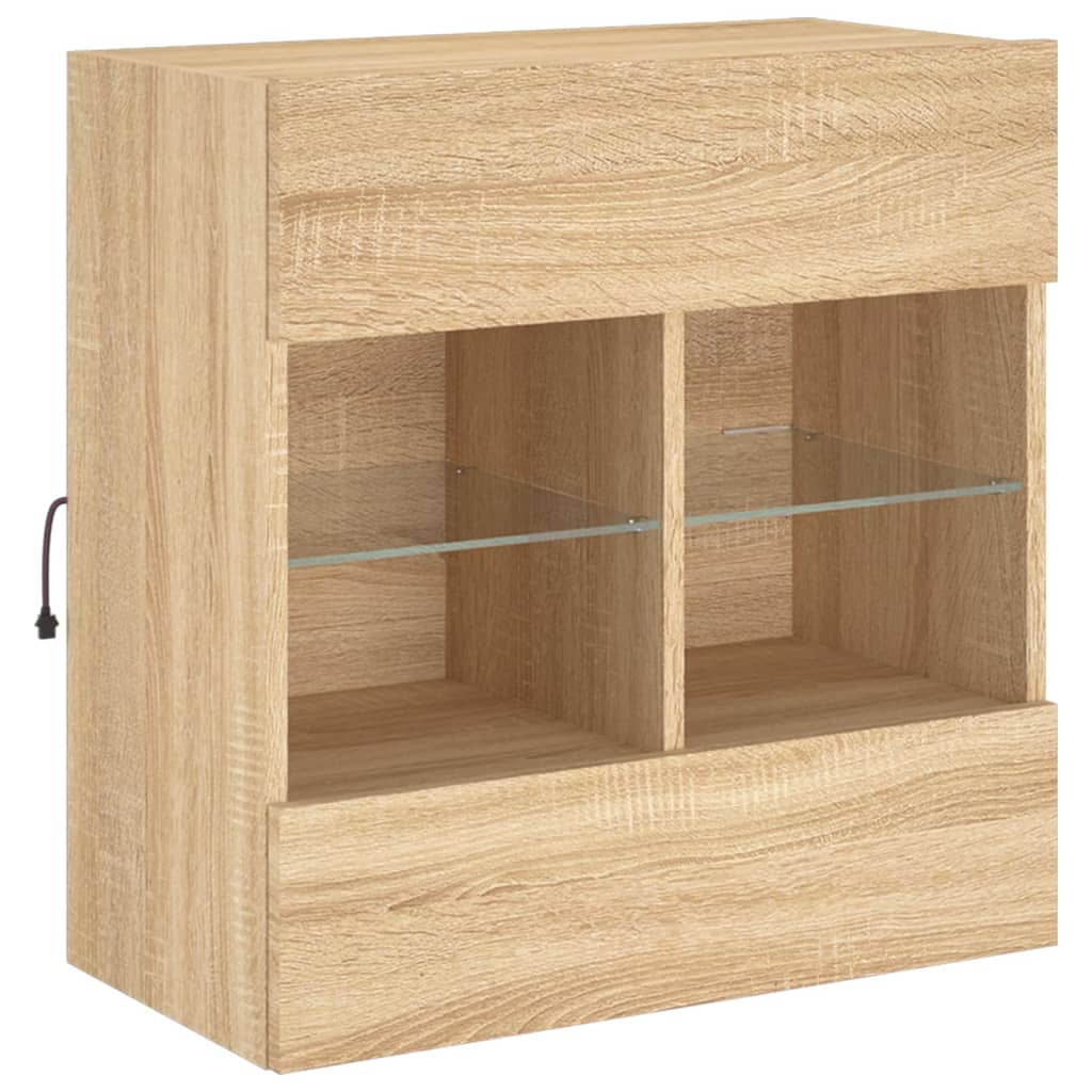 Meuble TV mural avec lumières LED chêne sonoma 58,5x30x60,5 cm - XIOS