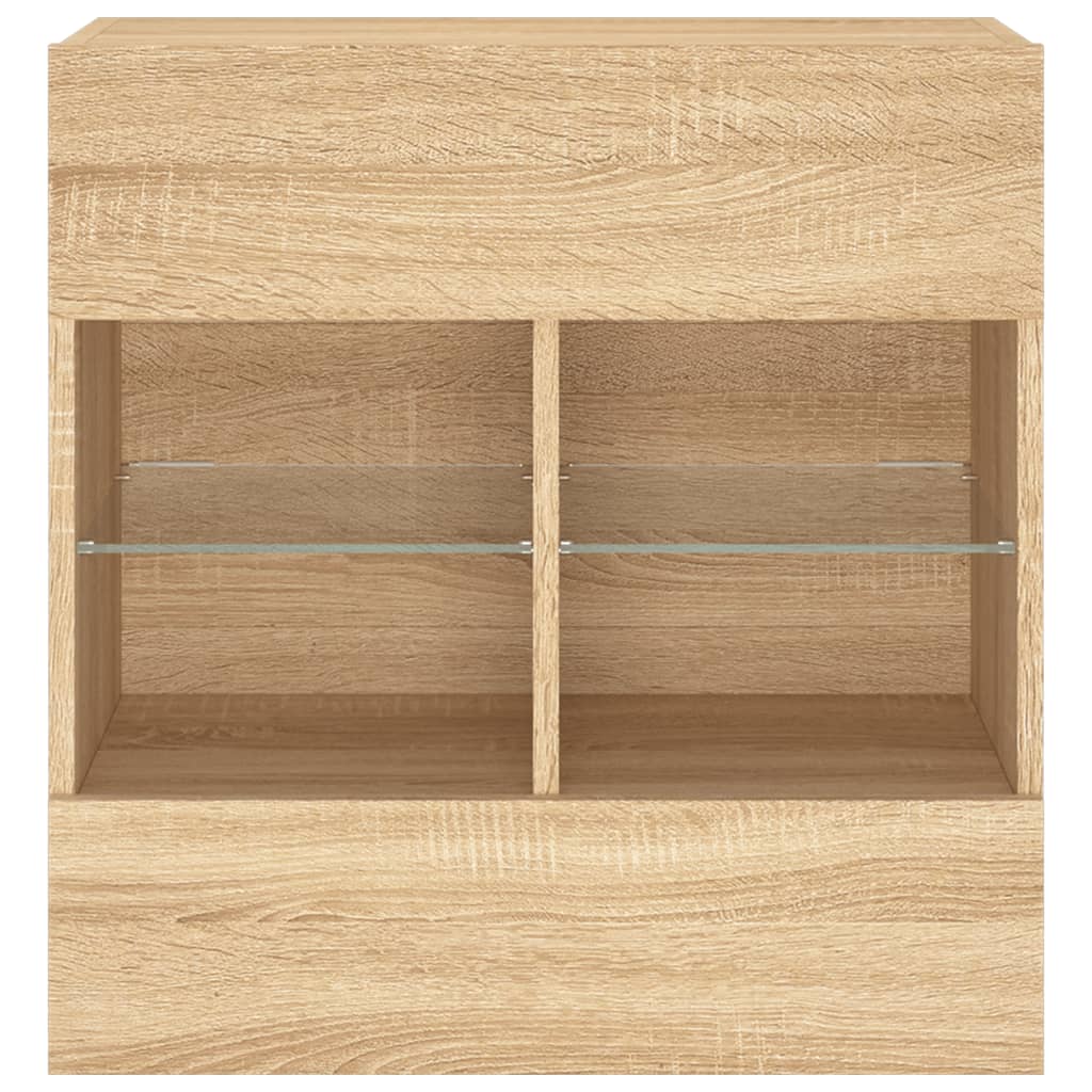 Meuble TV mural avec lumières LED chêne sonoma 58,5x30x60,5 cm - XIOS