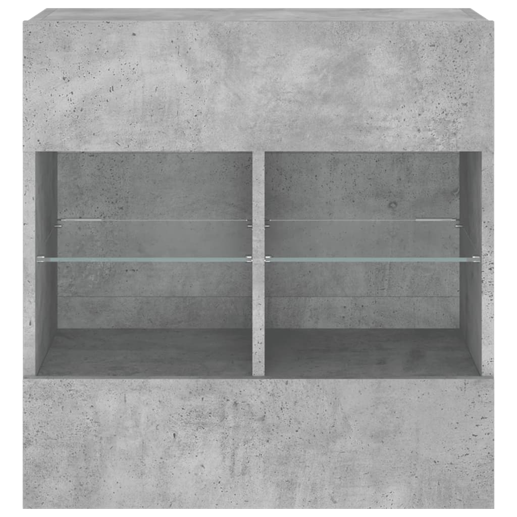 Meuble TV mural avec lumières LED gris béton 58,5x30x60,5 cm Meubles TV vidaXL   