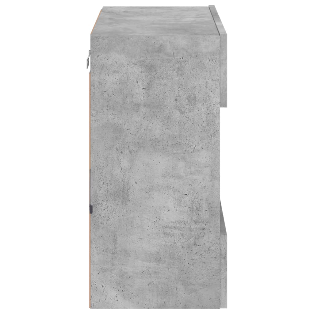 Meuble TV mural avec lumières LED gris béton 58,5x30x60,5 cm Meubles TV vidaXL   