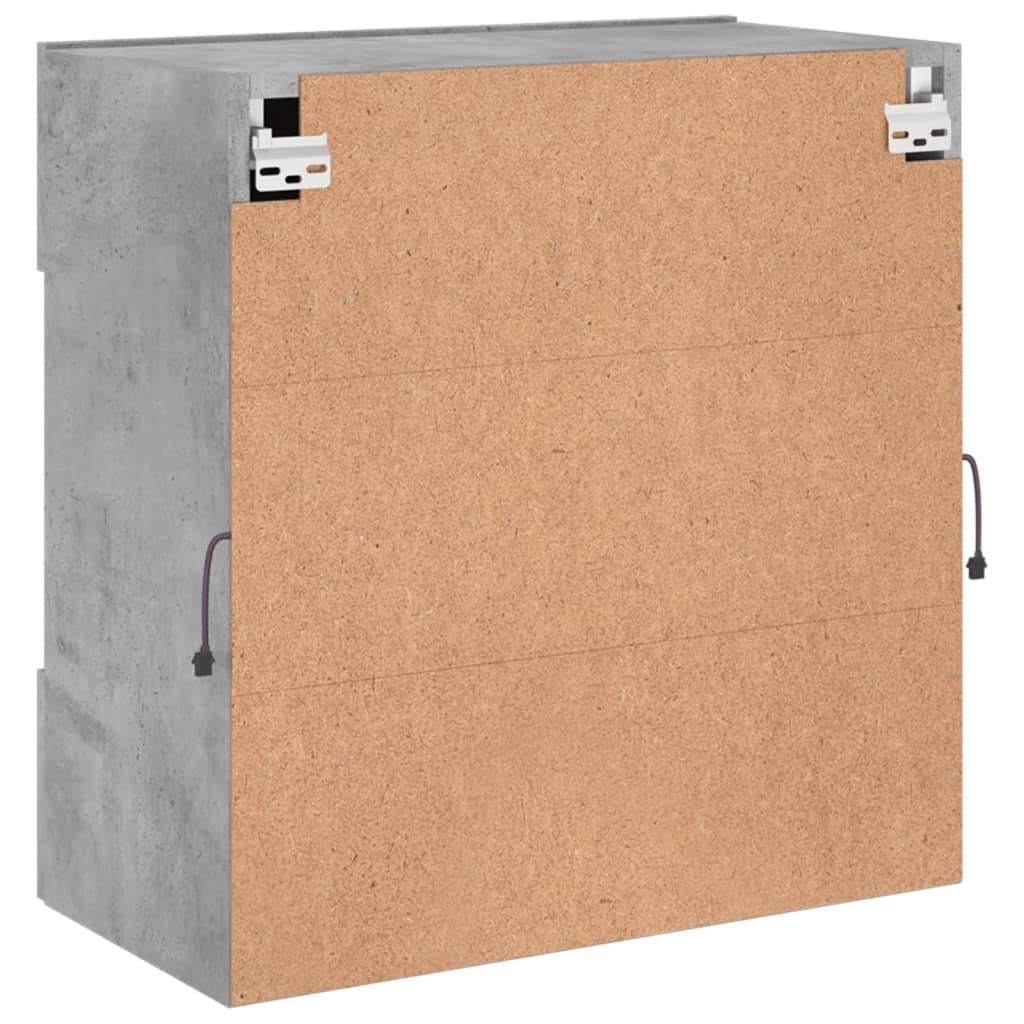 Meuble TV mural avec lumières LED gris béton 58,5x30x60,5 cm Meubles TV vidaXL   