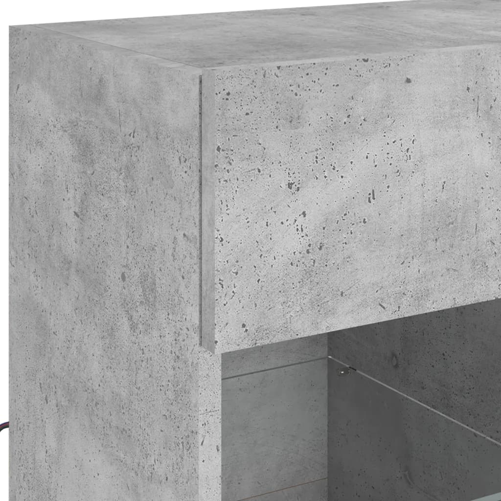 Meuble TV mural avec lumières LED gris béton 58,5x30x60,5 cm Meubles TV vidaXL   