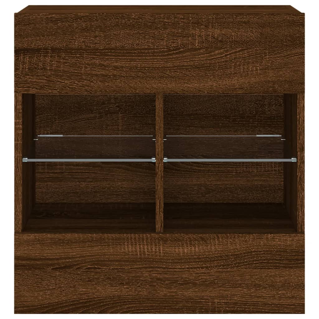 Meuble TV mural avec lumières LED chêne marron 58,5x30x60,5 cm - XIOS