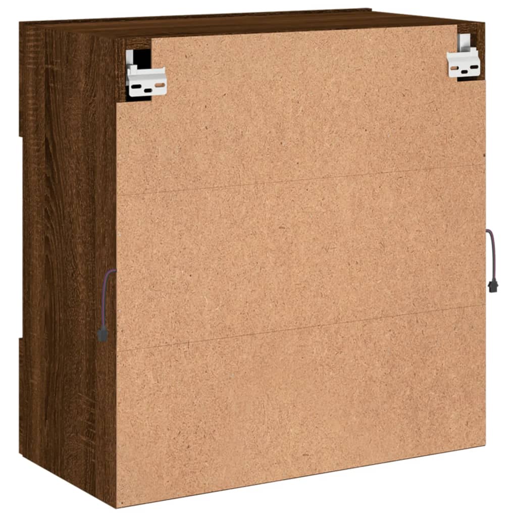 Meuble TV mural avec lumières LED chêne marron 58,5x30x60,5 cm - XIOS